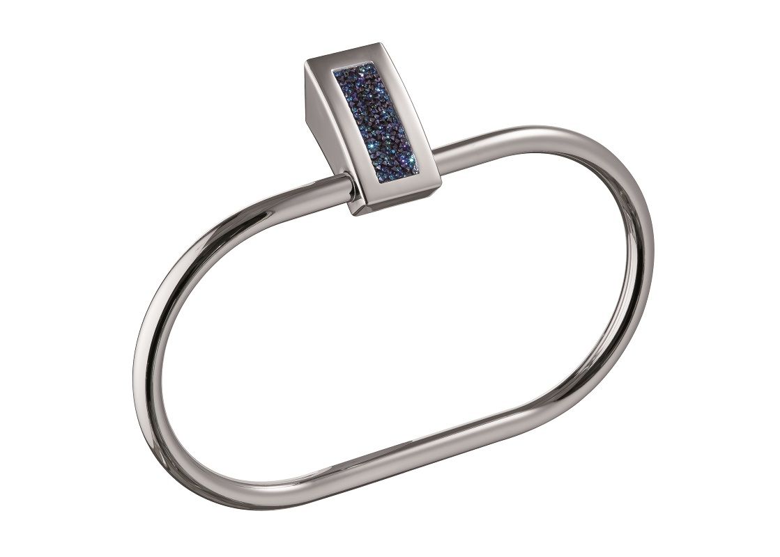 Sanibano Estrella, полотенцедержатель - кольцо, цвет хром-кристаллы Swarovski bermudа blue