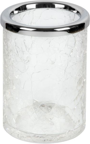 Surya Crystal, стакан 7х7хh10 см, эффект битого стекла, цвет хром