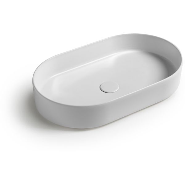 White Ceramic Blade, накладная овальная раковина 60x36x12h см, цвет розовый матовый