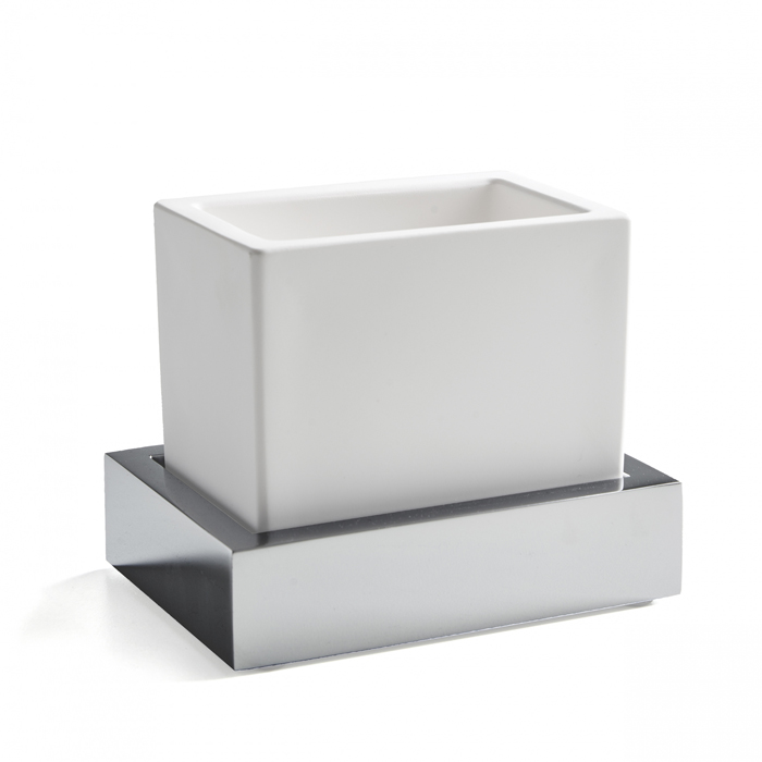 3SC SK 3.0 Стакан подвесной, композит Solid Surface, цвет: белый/хром