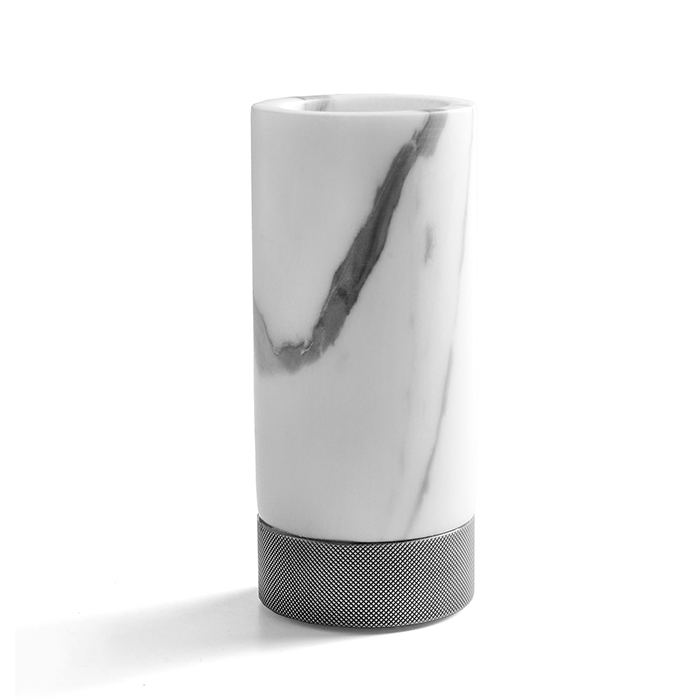 3SC Apuana 2.0 Стакан настольный, цвет: мрамор Bianco Statuario/Matt Satin Nickel