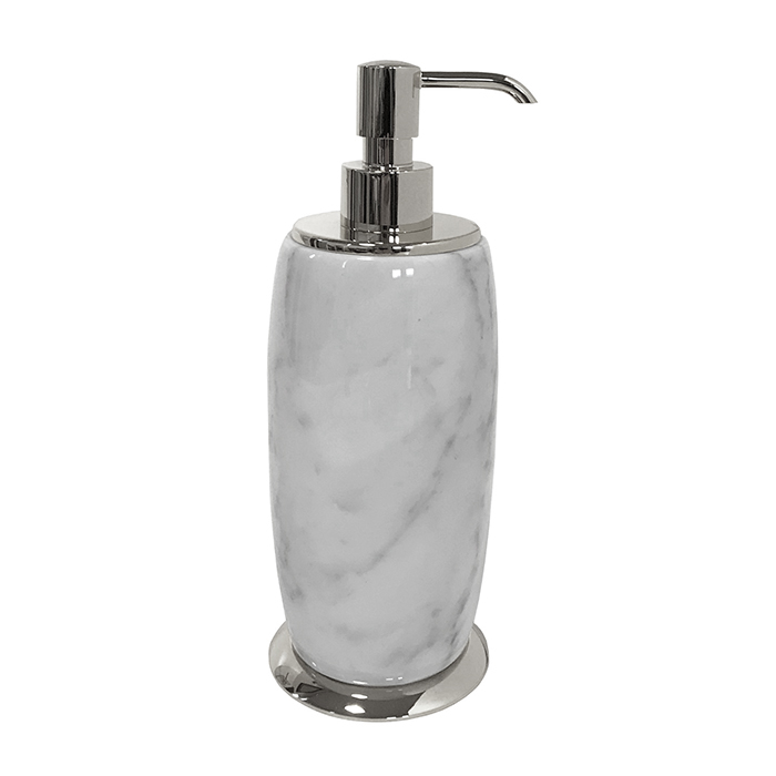 3SC Elegance Дозатор для жидкого мыла, настольный, цвет: мрамор bianco carrara/хром