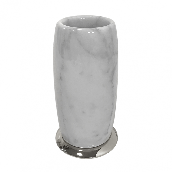 3SC Elegance Стакан настольный, цвет: мрамор bianco carrara/хром