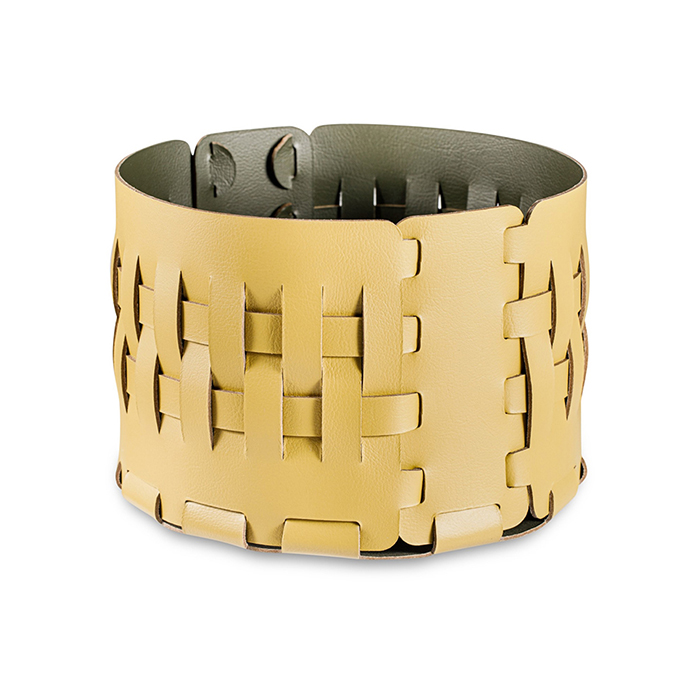 ADJ Корзина Bottega, D20xH12 см., цвет: горчичный/оливковый
