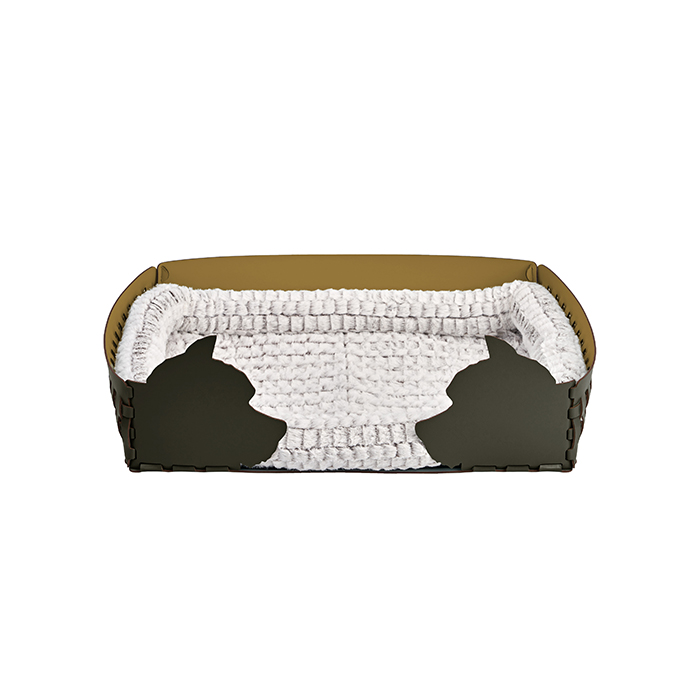ADJ Лежанка Dog, 60x42xH15 см., цвет: оливковый/горчичный