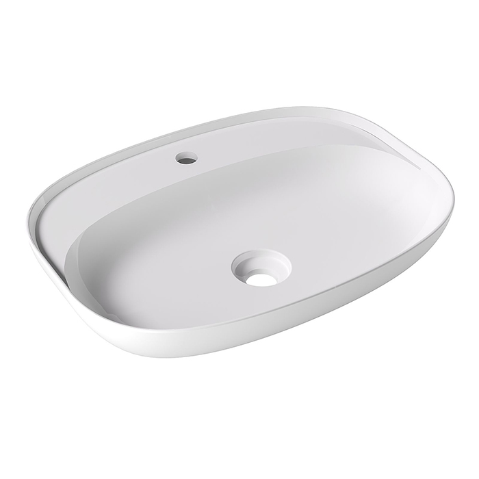 Alice Form Oval Раковина 60x45х12см., накладная, 1 отв., цвет: белый глянцевый
