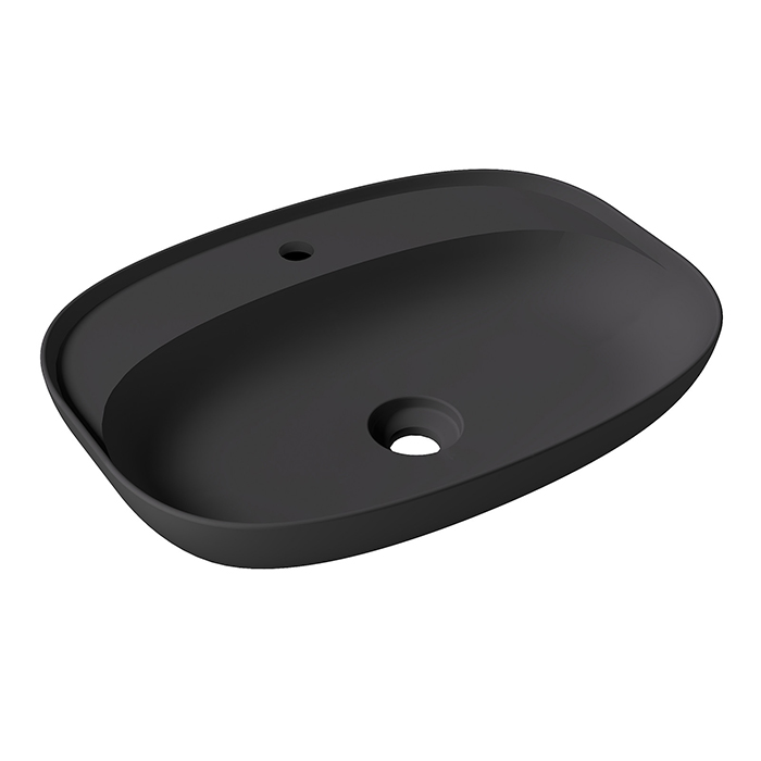 Alice Form Oval Раковина 60x45х12см., накладная, 1 отв., цвет: чёрный матовый