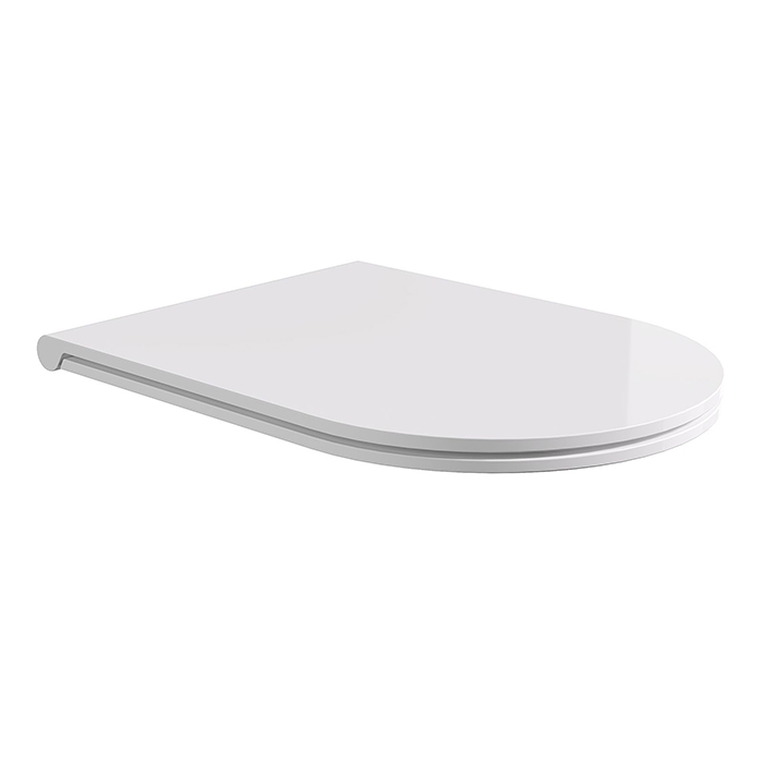 Alice Hide Сиденье с крышкой для унитаза Round, тонкое, с микролифтом, цвет: белый глянцевый/хром