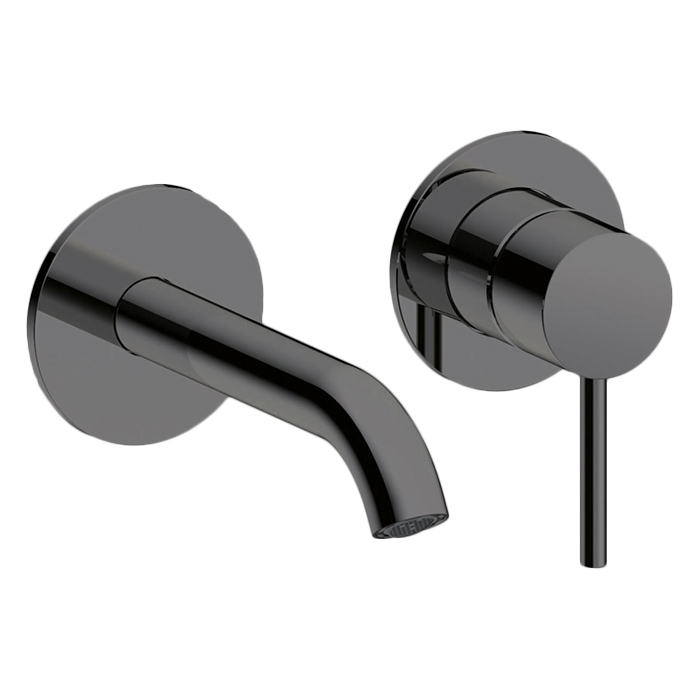 Almar Mixers Смеситель для раковины, настенный, цвет: черный металл брашированный PVD