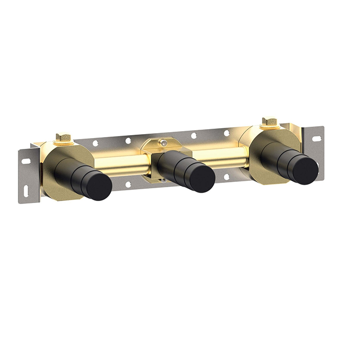 Almar Mixers Встраиваемая часть настенного смесителя для раковины на 3 отв., центральный излив, цвет: черный матовый