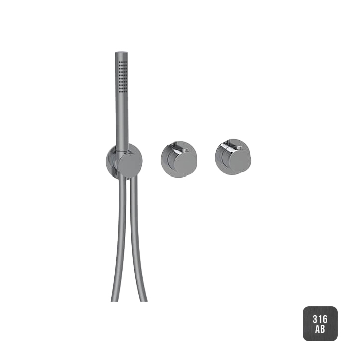 Almar 316 Stainless Steel Смеситель для душа, настенный, термостатический, цвет: Absolute Black. AB316