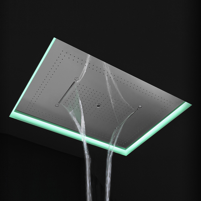 Antonio Lupi Душевая система Meteo XXL 100x75x11 см, с подсветкой LED, цвет: полированная сталь