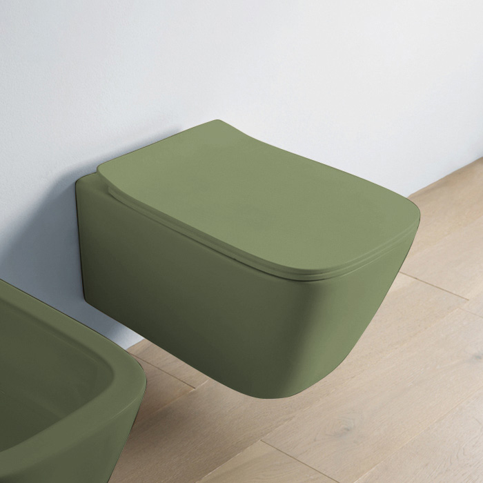 Artceram A16 Унитаз подвесной 52.5х36 см, безободковый, с крепежом, цвет: Green salvia