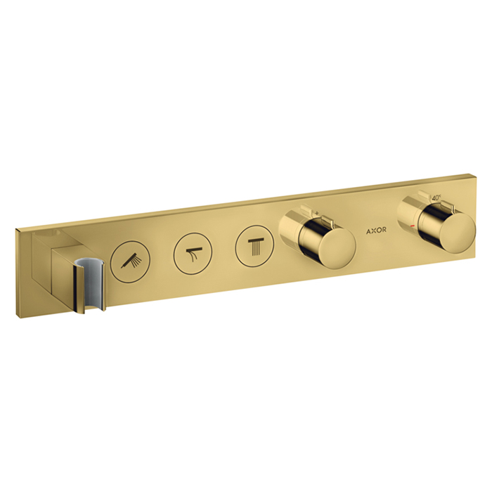Axor Select Смеситель для душа, встраиваемый, термостатический, на 3 выхода,  530/90, (внешняя часть), цвет: полированное золото