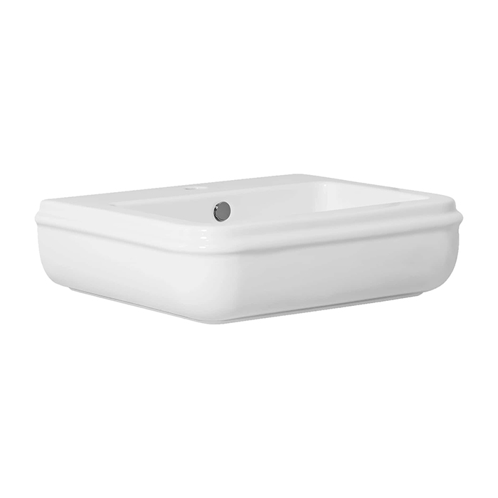 Azzurra Charme Раковина подвесная/накладная 55x46xH18 см, 1 отв., цвет: Bianco lucido