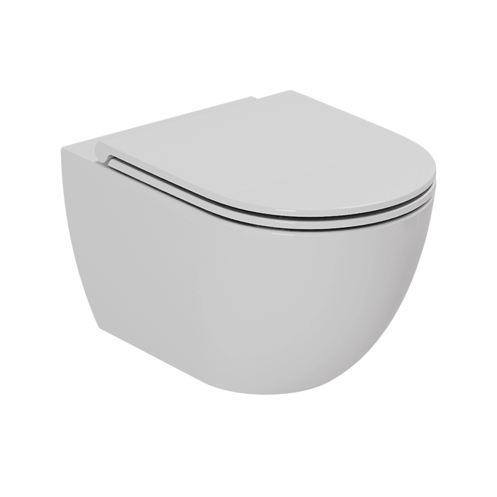 Azzurra Comoda Унитаз подвесной безободковый 51,5x36 см, c креплением, Easy Clean, 3L Water Saving, цвет: Cotton