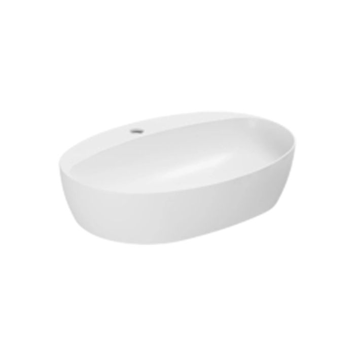 Azzurra Elegance Circle Раковина накладная, 60x42xH14 см, 1 отв., без перелива, цвет: Cotone
