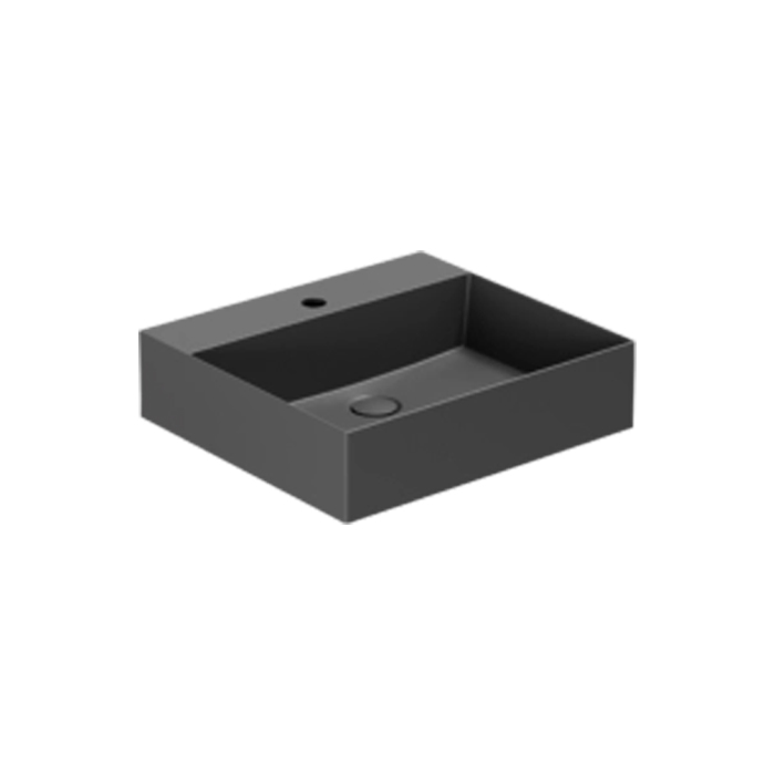 Azzurra Elegance Squared Раковина подвесная/накладная, 50x45xH12,5 см, 1 отв., цвет: Carbone