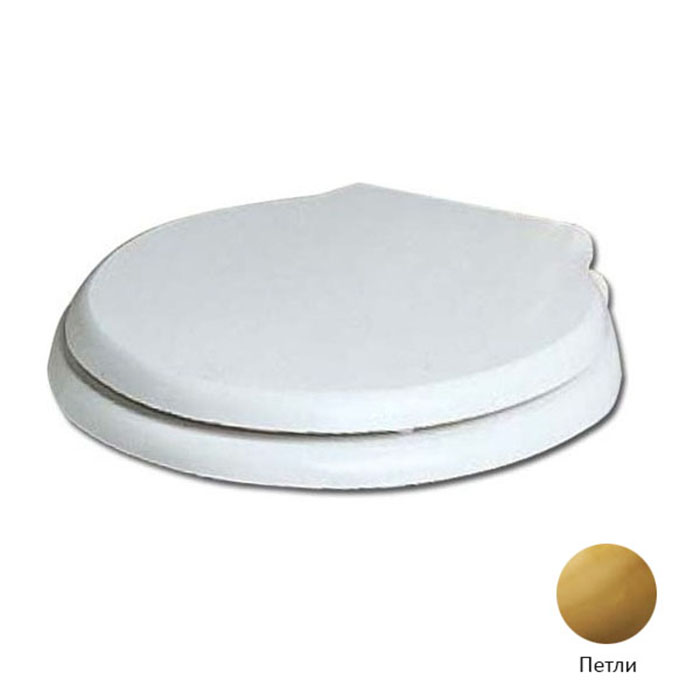 Azzurra Jubilaeum Сиденье для унитаза, микролифт, цвет: Bianco lucido/золото