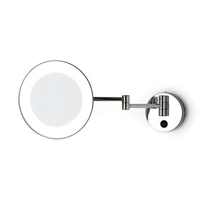 Bertocci Specchi Зеркало косметические, настенное круглое зеркало с LED-подсветкой,выключателем,3-кратное увеличение, цвет: хром