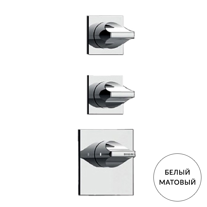 Bossini Apice Смеситель для душа, встраиваемый, термостатический, 2 запорных вентиля, внешняя часть, цвет: белый матовый