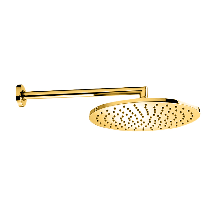 Bossini Cosmo Верхний душ Ø28см., настенный, 1 режим, цвет: Brushed Gold PVD