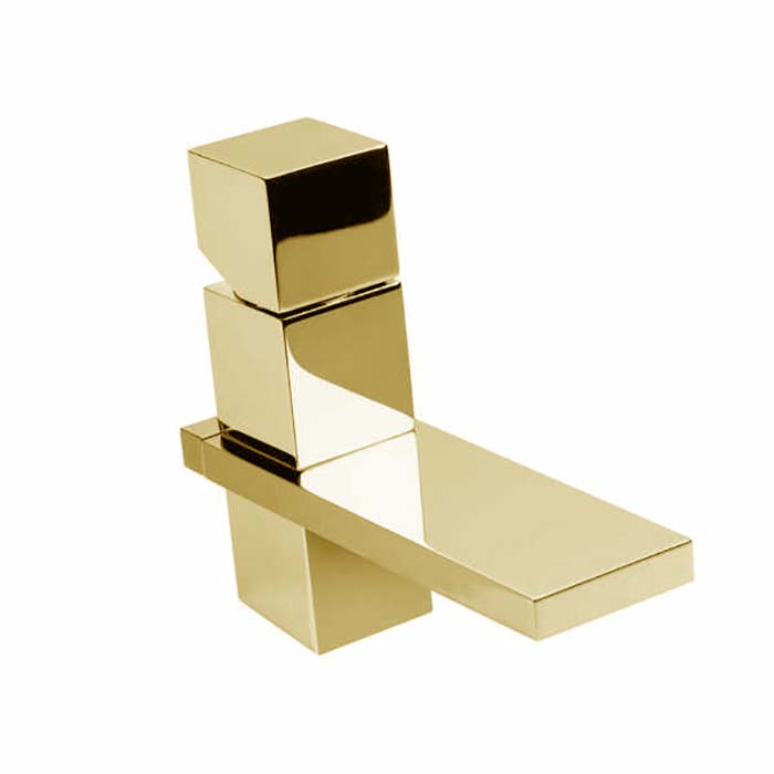 Bossini Cube Смеситель для раковины, на 1 отв., c заглушкой 1”1/4, цвет: золото
