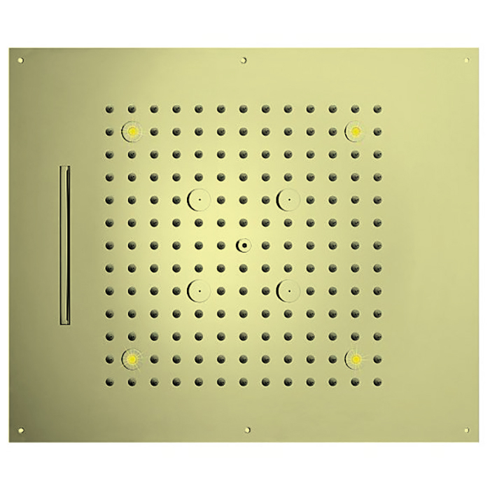 BOSSINI DREAM/3 Верхний душ 570 x 470 мм, 3 режима (дождь, каскад, туман), с 4 LED RGB, блок питания/управления, Cromoterapia, цвет: золото