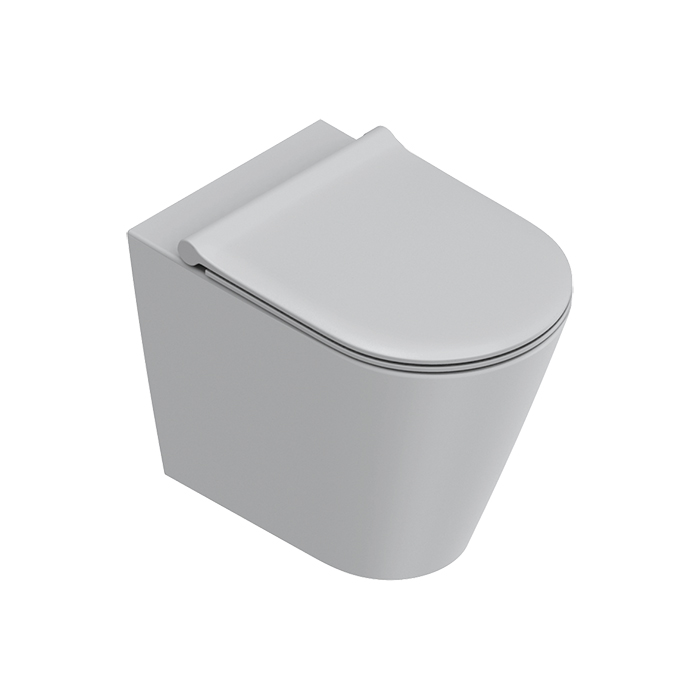 Catalano Zero Унитаз напольный 55x35см, безободковый, смыв Tornado, покрытие Twinglaze+, цвет: Cemento Satinato