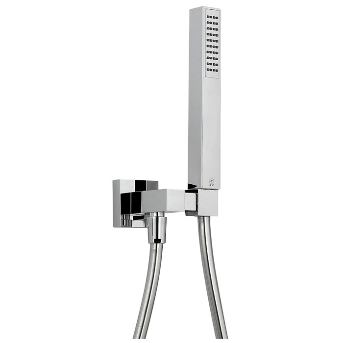 CISAL Shower Душевой гарнитур:ручная лейка,шланг 150 см,держатель настенный для лейки, цвет: хром