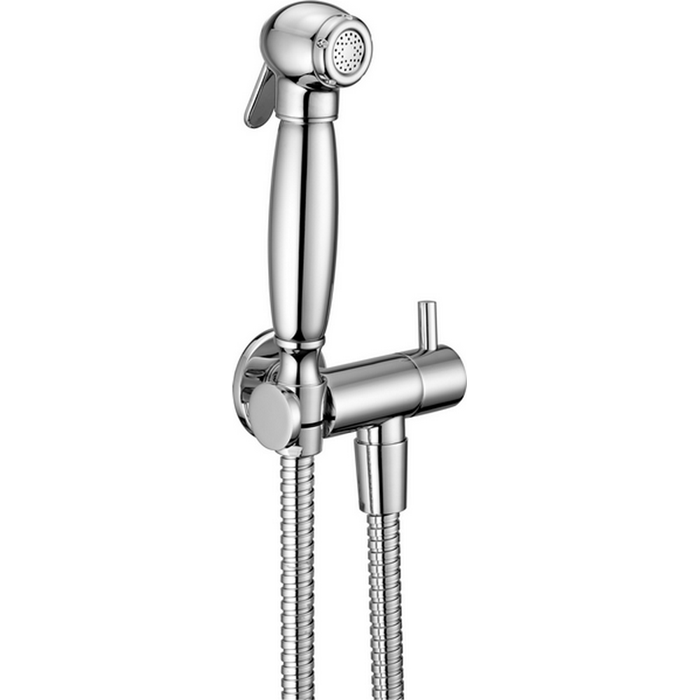 CISAL Shower Гигиенический душ со шлангом 120 см,вывод с держателем и запорный вентиль, цвет: хром