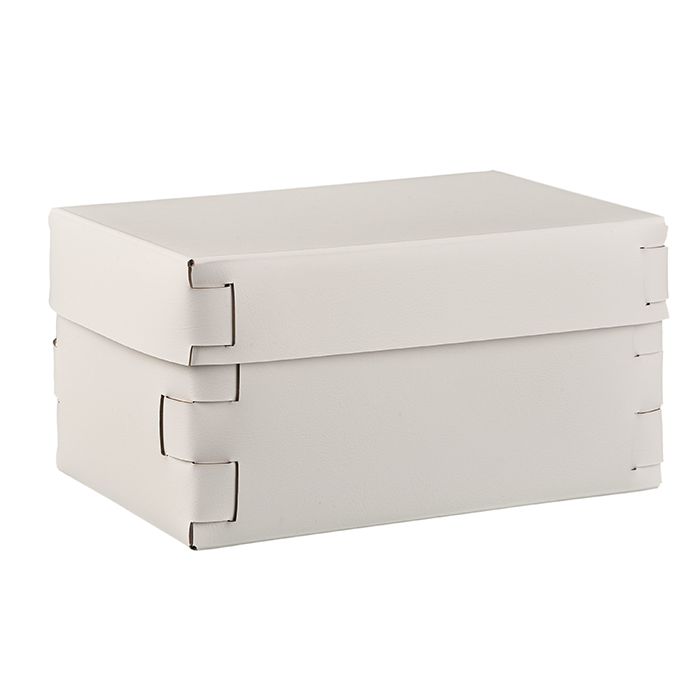 Colombo Adj Коробка Snob 25x15хH13.5см., настольная, цвет: белый/панна котта