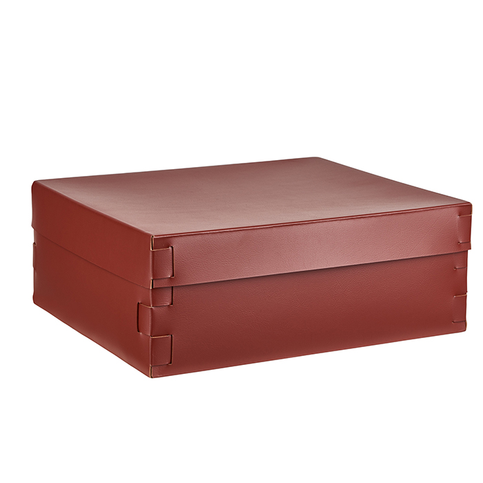 Colombo Adj Коробка Snob 36x30хH13.5см., настольная, цвет: бордо/коньяк