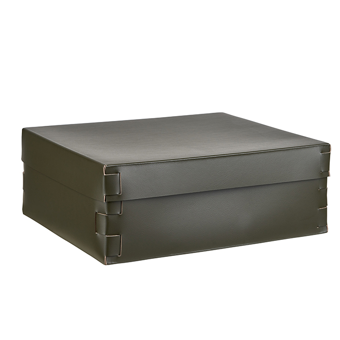 Colombo Adj Коробка Snob 36x30хH13.5см., настольная, цвет: оливковый/горчичный