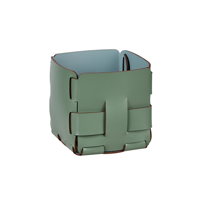 Colombo Adj Корзинка Mini Bottega, 12x12H13 см , цвет: эвкалипт/небесный