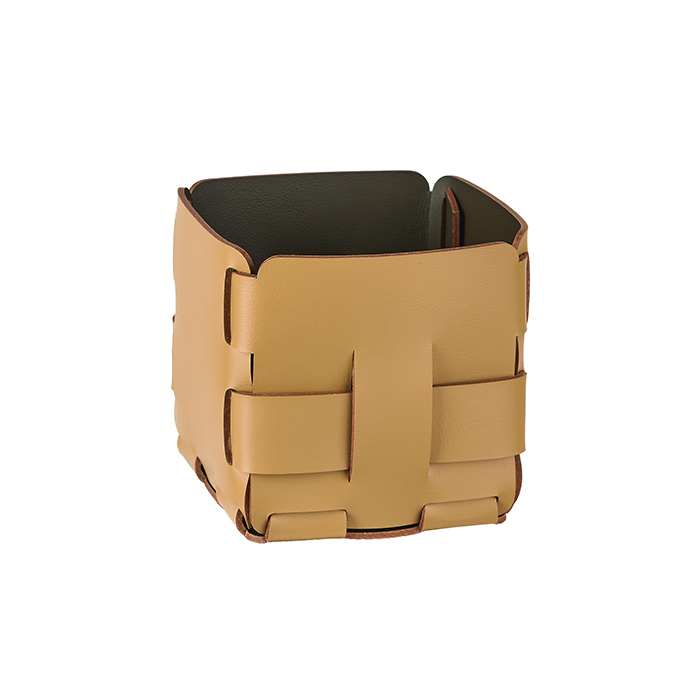 Colombo Adj Корзинка Mini Bottega, 12x12H13 см, цвет: горчичный/оливковый