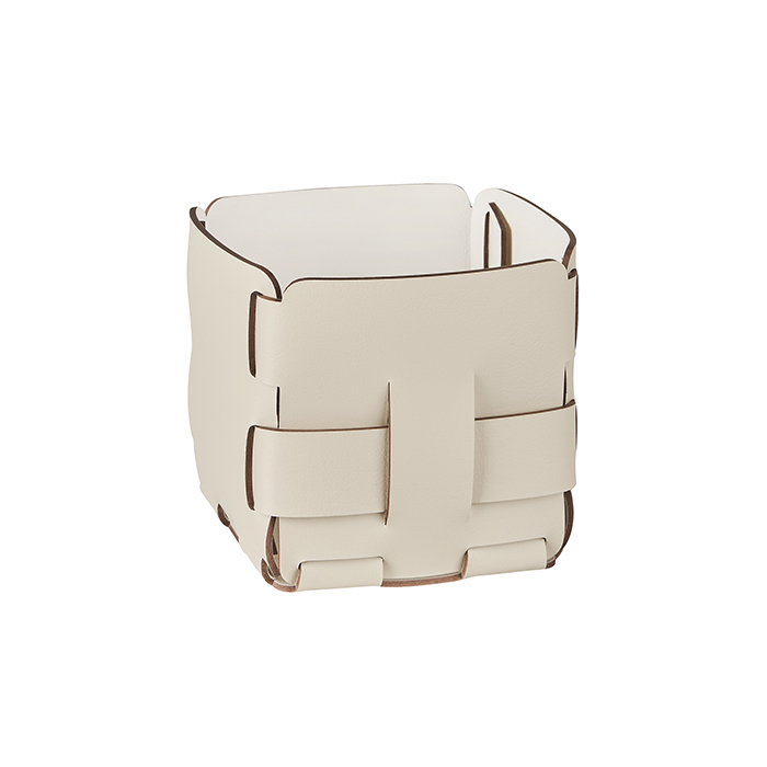 Colombo Adj Корзинка Mini Bottega, 12x12H13 см, цвет: панна котта/белый