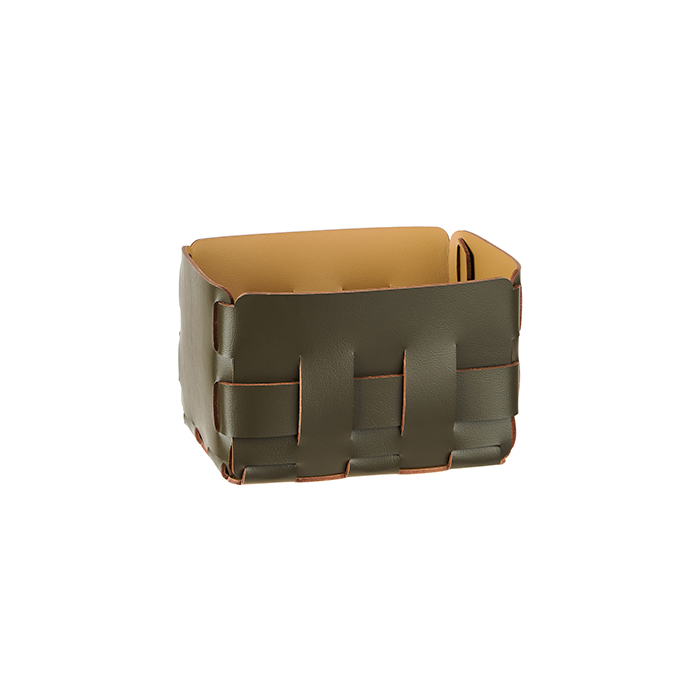 Colombo Adj Корзинка Mini Bottega, 12x19H13 см, цвет: оливковый/горчичный