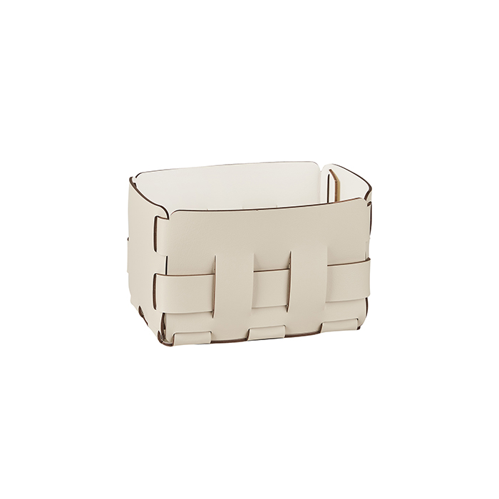 Colombo Adj Корзинка Mini Bottega, 12x19H13 см, цвет: панна котта/белый