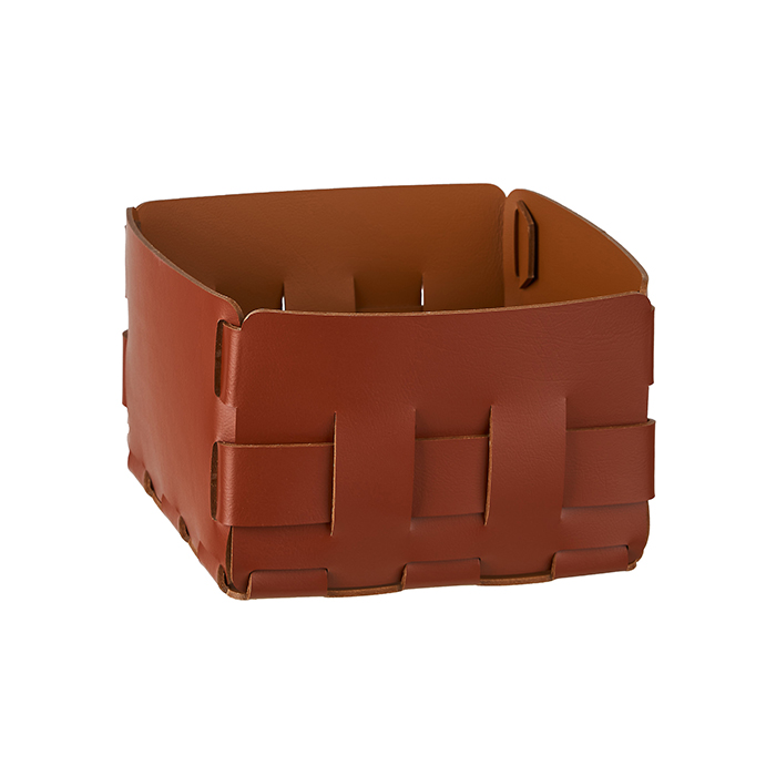 Colombo Adj Корзинка Mini Bottega, 19x19H13 см, цвет: бордо/коньяк