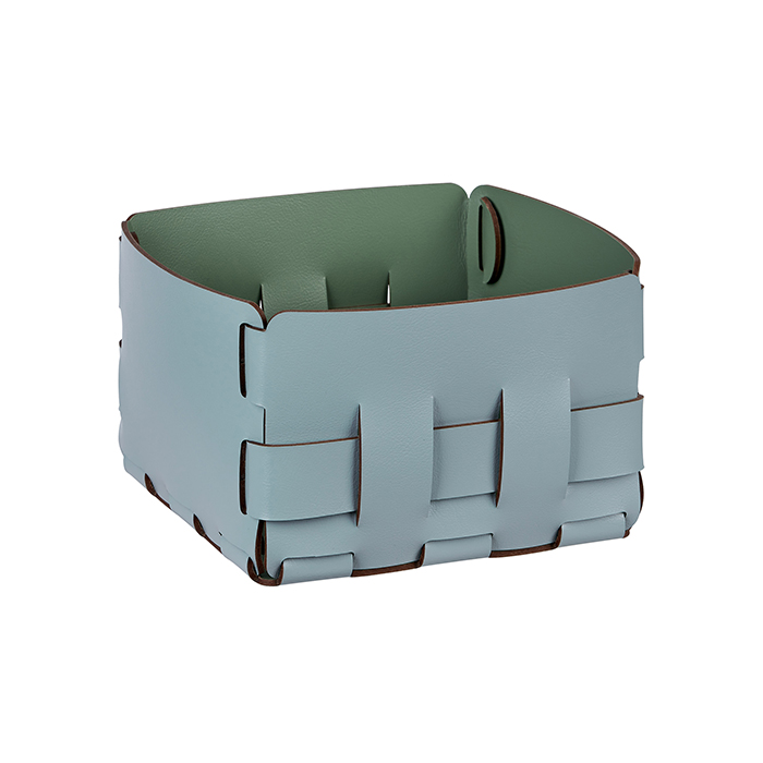 Colombo Adj Корзинка Mini Bottega, 19x19H13 см, цвет: небесный/эвкалипт