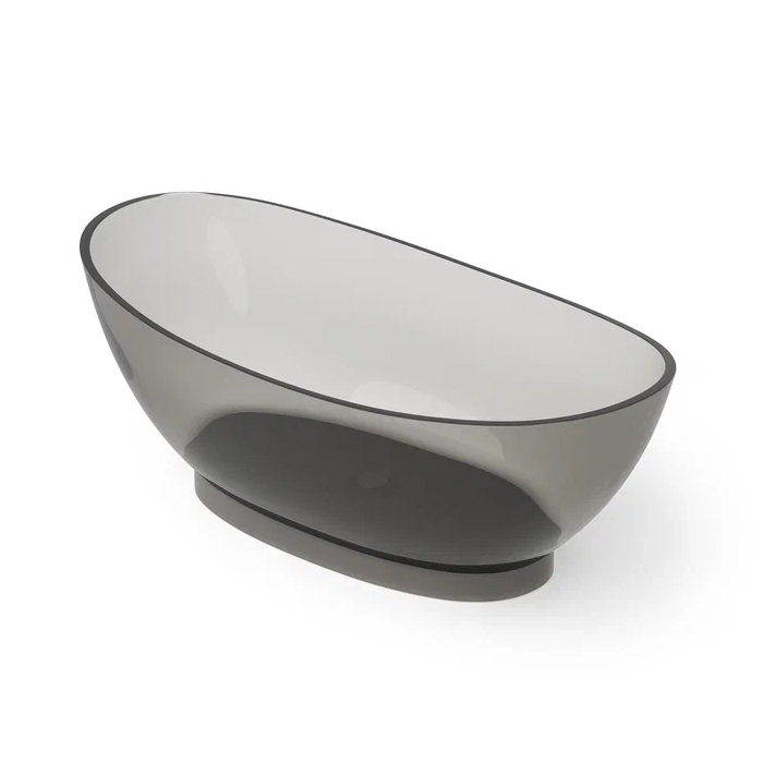 Dea Design Elegant Ванна 155x78x58см., отдельностоящая, Glasstech, прозрачная смола, цвет: Smoky Black R4