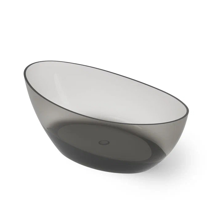 Dea Design Elegant Ванна 180x90x62см., отдельностоящая, Glasstech, прозрачная смола, цвет: Smoky Black R4