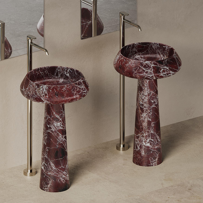 Dea Design Marble Napoli Раковина 54.5х54.5х90см., напольная, без отв., мрамор, цвет: Rosso Levanto