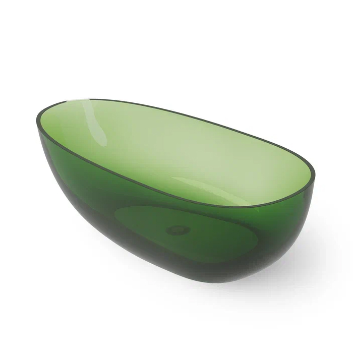 Dea Design Modern Ванна 160x80x54см., отдельностоящая, Glasstech, прозрачная смола, цвет: Emerald R3