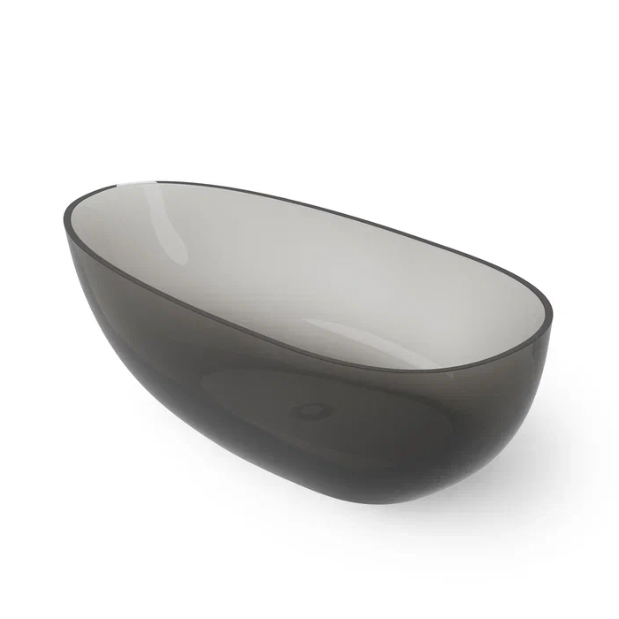 Dea Design Modern Ванна 160x80x54см., отдельностоящая, Glasstech, прозрачная смола, цвет: Smoky Black R4