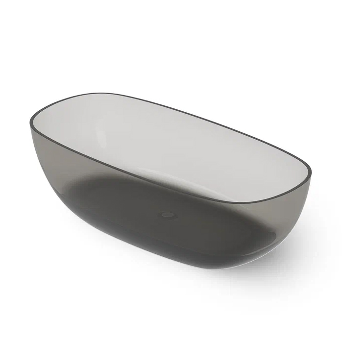 Dea Design Modern Ванна 162х80х54см., отдельностоящая, Glasstech, прозрачная смола, цвет: Smoky Black R4