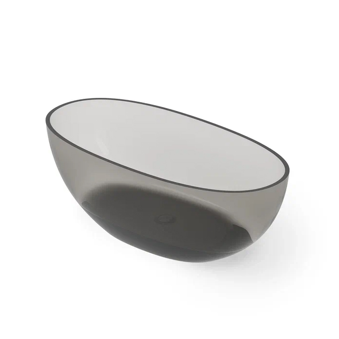 Dea Design Nature Ванна 165х80х58см., отдельностоящая, Glasstech, прозрачная смола, цвет: Smoky Black R4