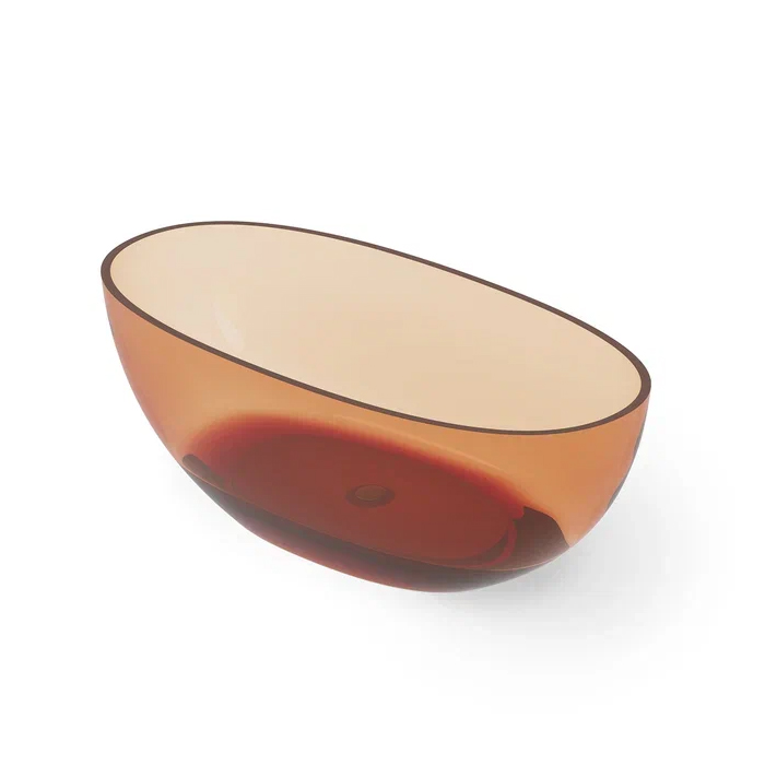 Dea Design Nature Ванна 165х80х58см., отдельностоящая, Glasstech, прозрачная смола, цвет: Sunset R1