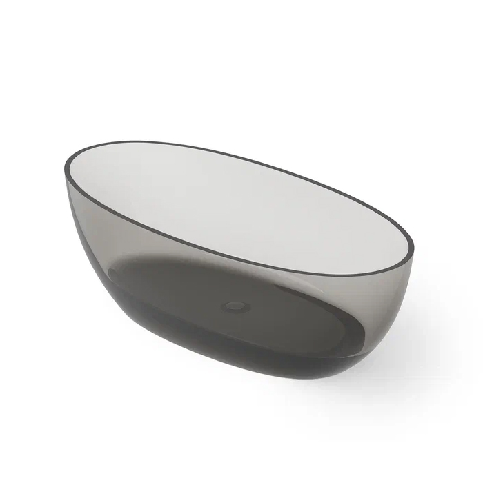 Dea Design Nature Ванна 170х80х55см., отдельностоящая, Glasstech, прозрачная смола, цвет: Smoky Black R4